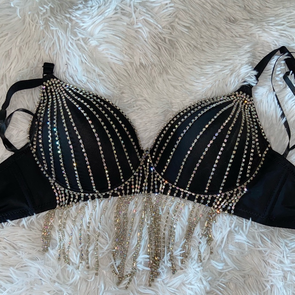 Rhinestone top/bra! Size large (C or D cup)